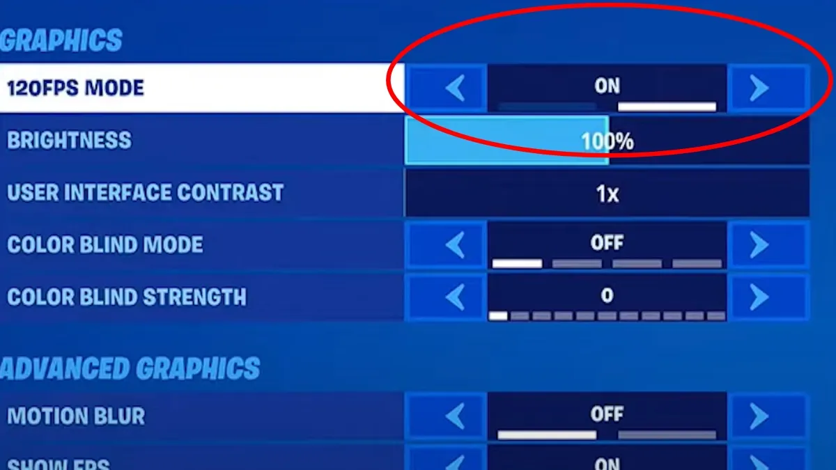 fortnite options video menu