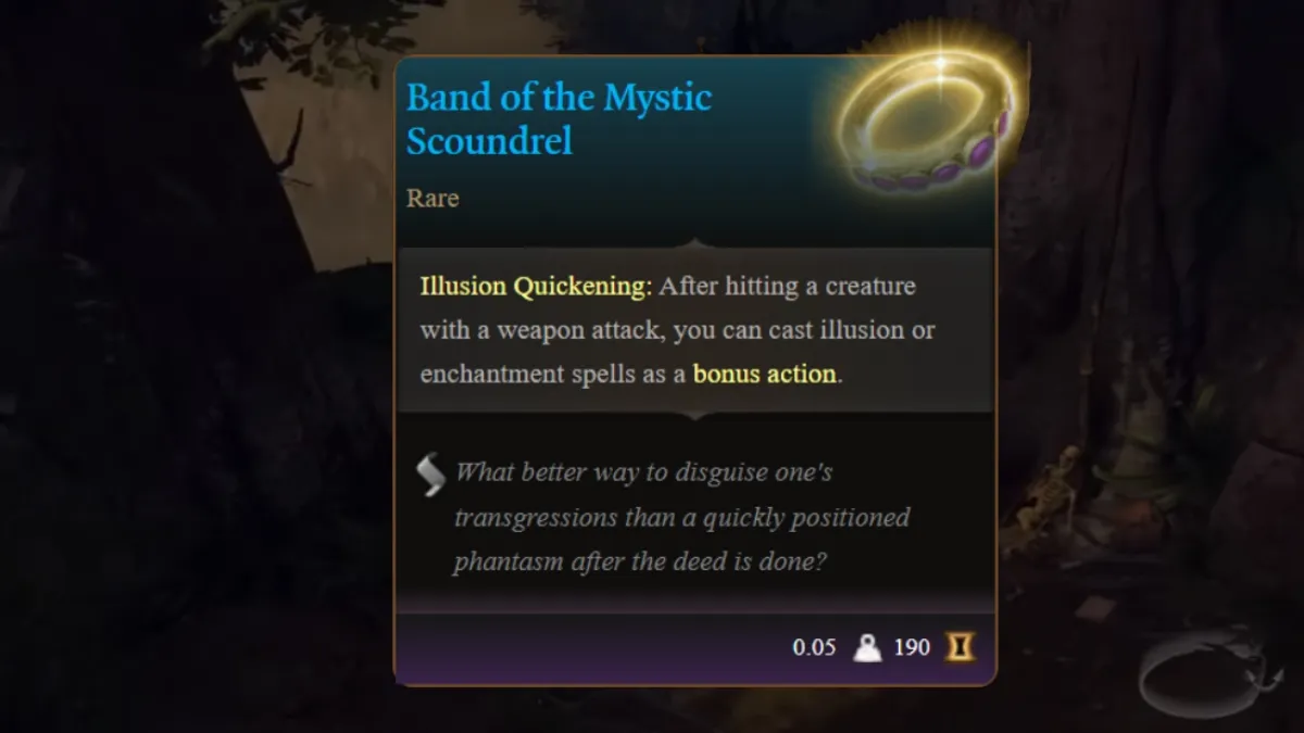 band of the mystic scoundrel baldur's gate 3 description