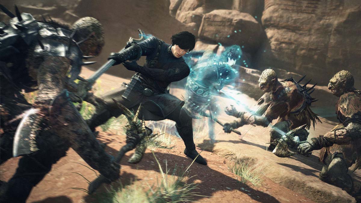 Character engaged in combat in Dragon's Dogma 2