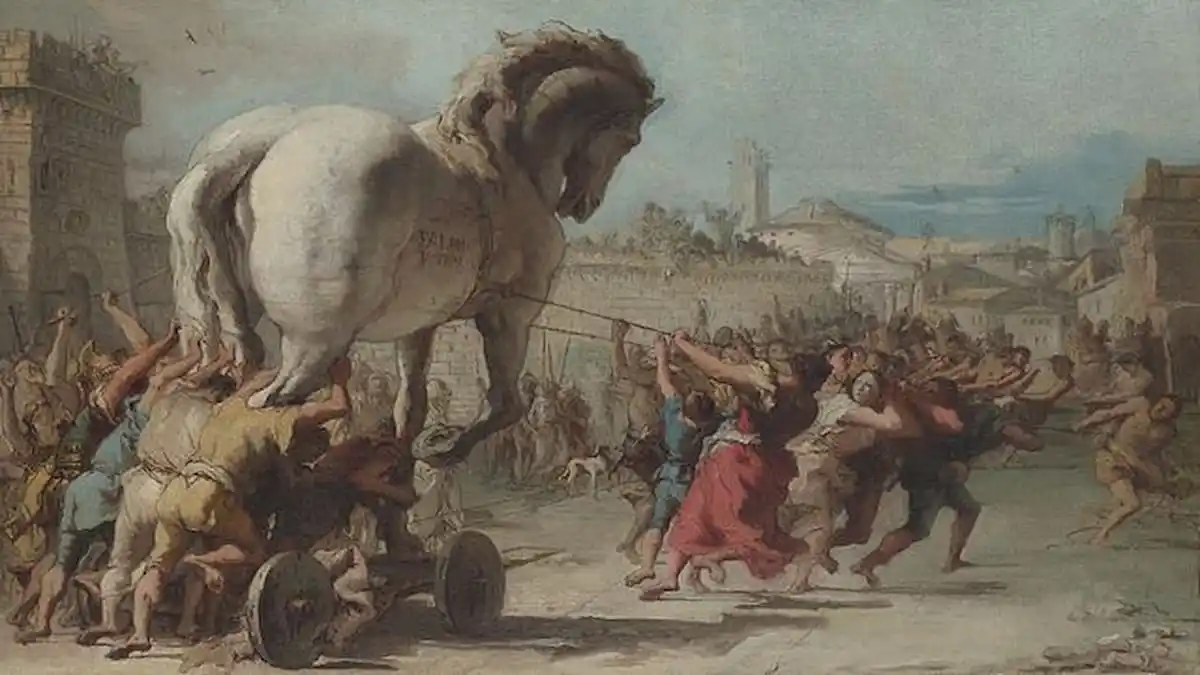 Giovanni Domenico Tiepolo's The Procession of the Trojan Horse in Troy