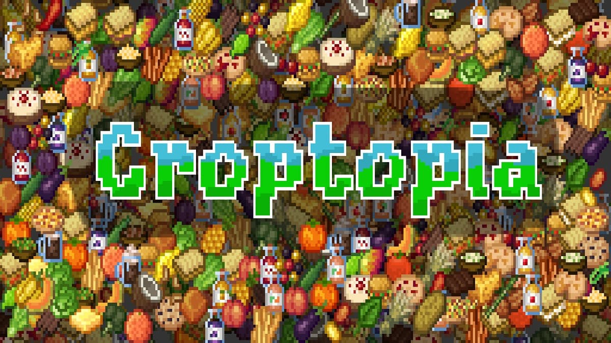 Collage of crops from the Croptopia Minecraft mod