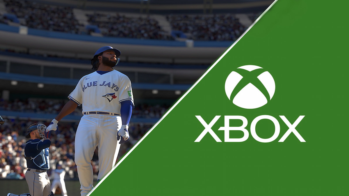Player up to bat half screen and then xbox logo screen on other half