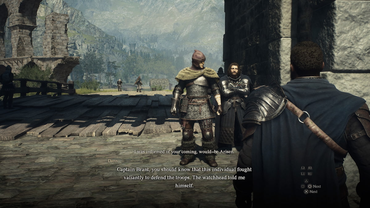 dragons dogma 2 officers talking at the city gates
