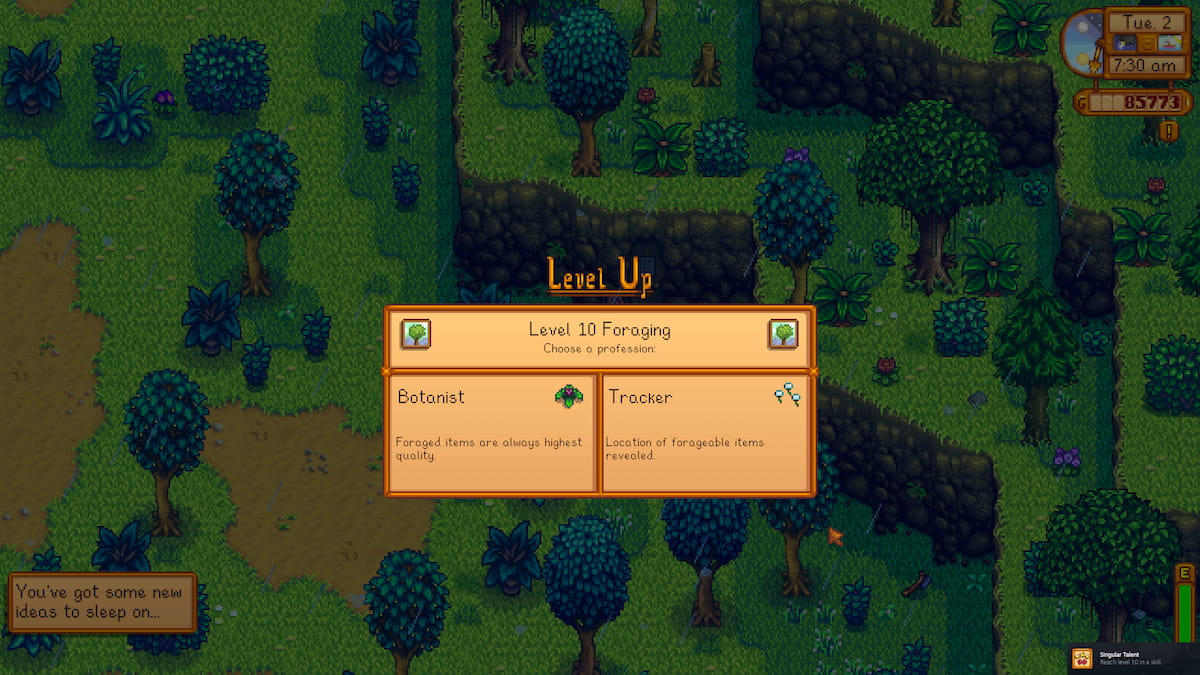 Level up for foraging with new ideas unlocked