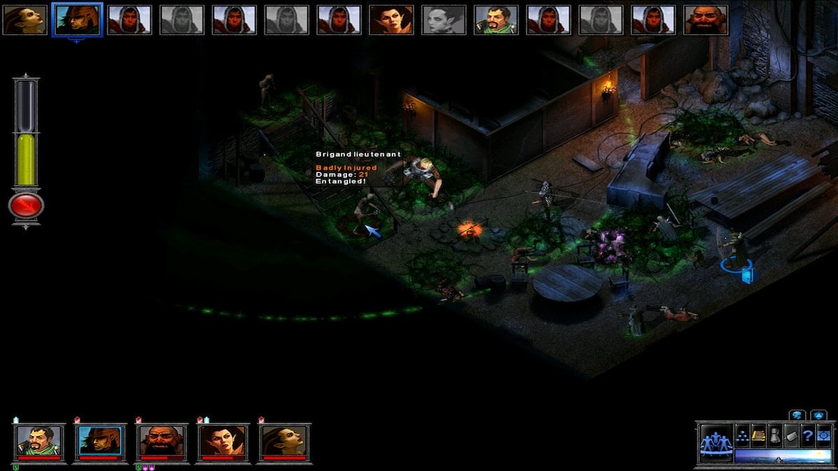 temple of elemental evil combat with various human combatants and acid explosions