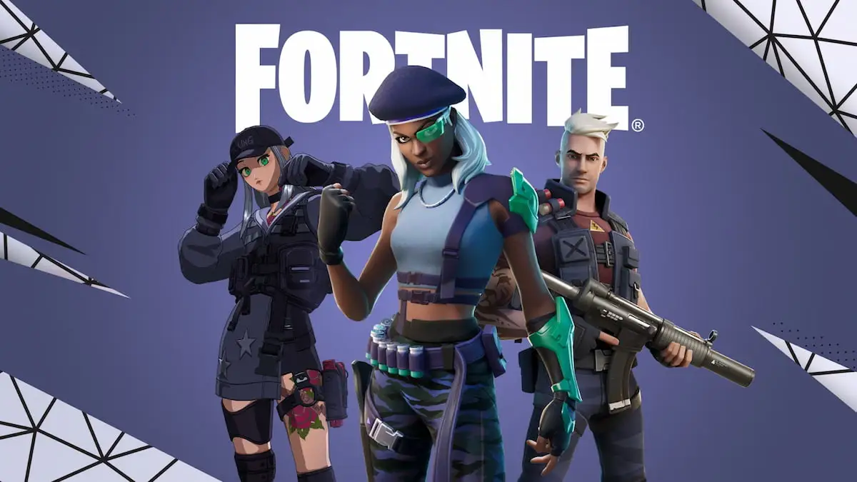 three Fortnite characters standing together