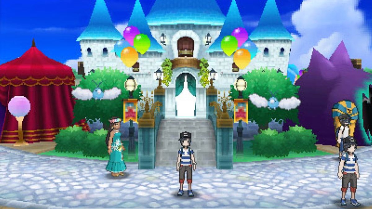 Player enters Festival plaza in Pokemon Sun & Moon