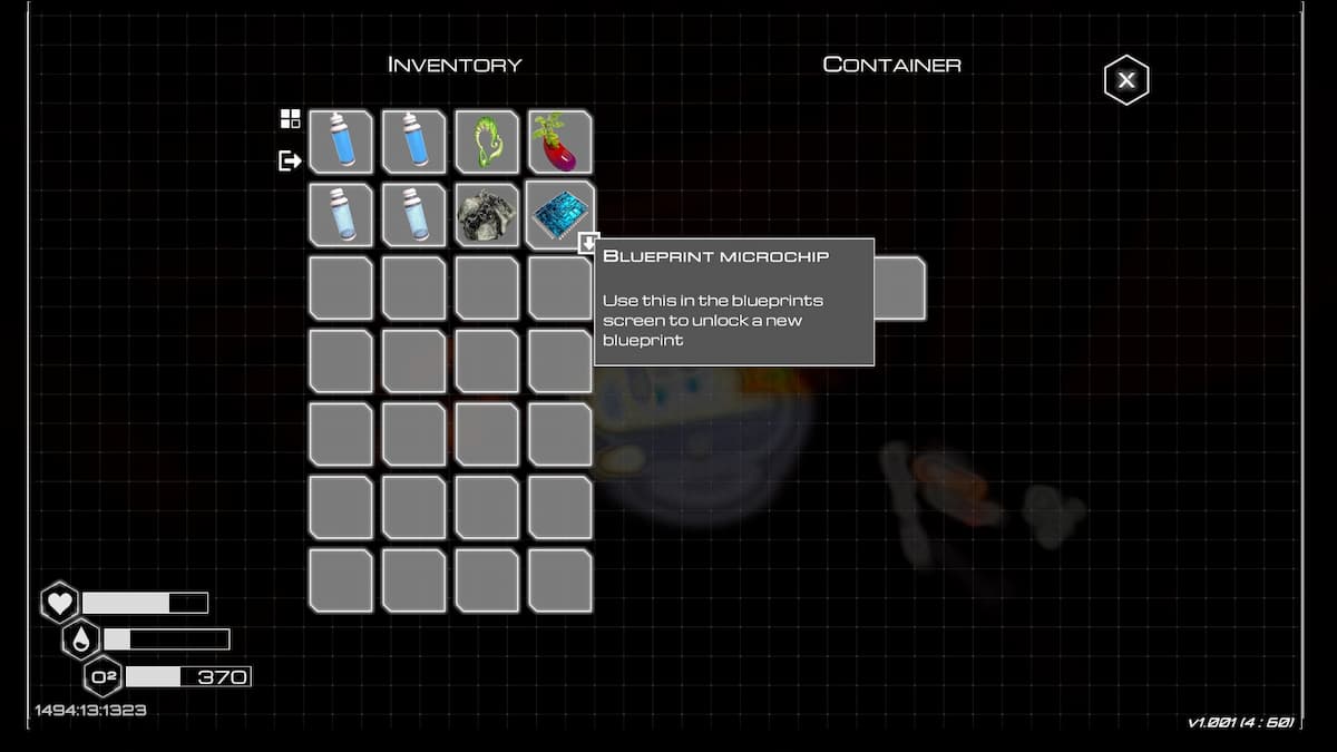 Blueprint Microchip in inventory in Planet Crafter