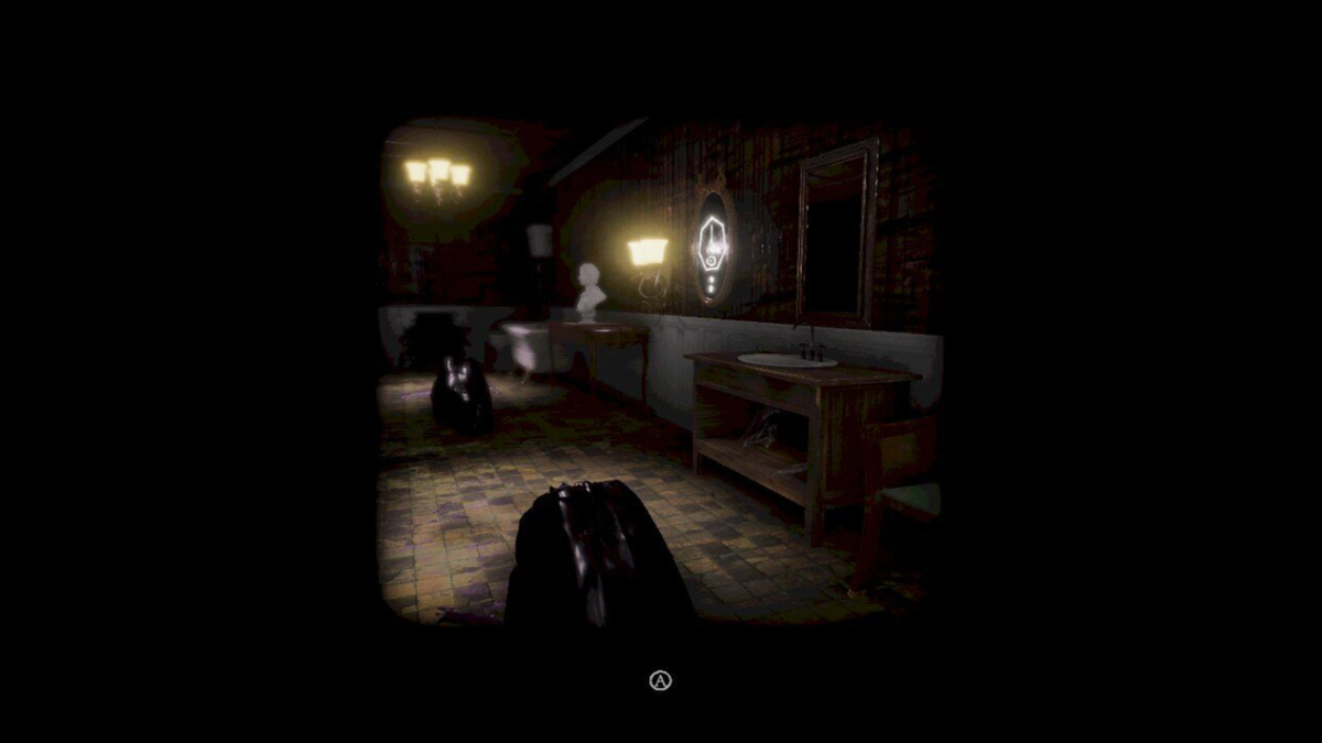 Taking a picture of Mirror Three for the Gatehouse Puzzle in Withering Rooms