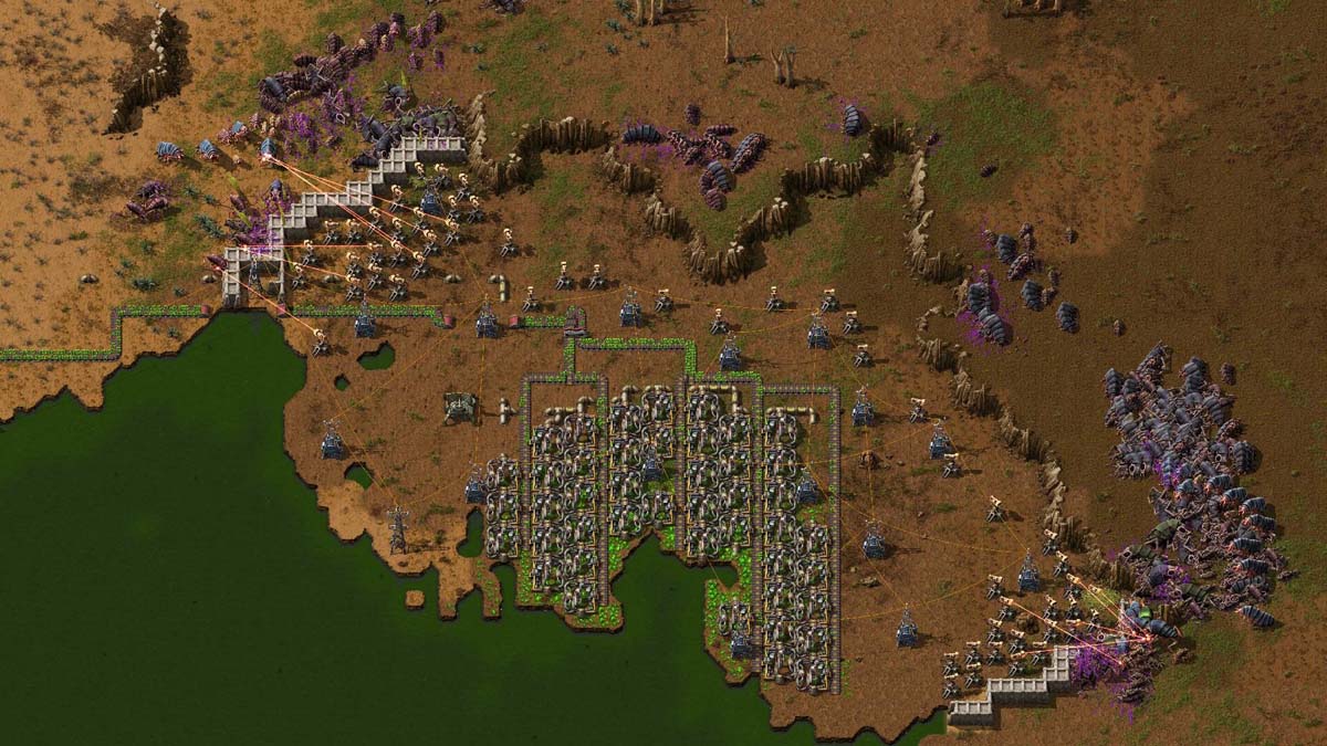 Attack of the bugs in Factorio