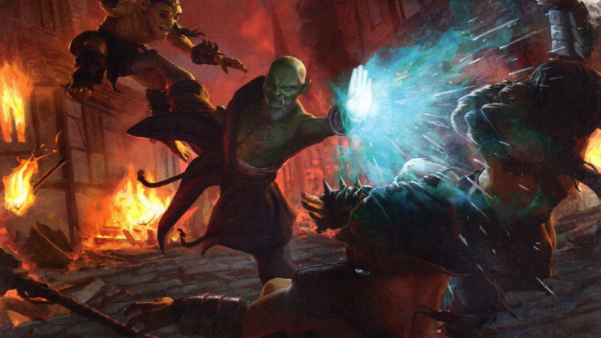 an orc monk way of the four elements unleashes elemental attacks