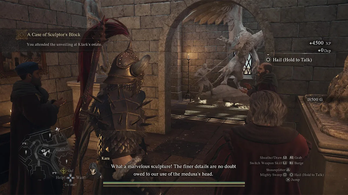 Rewards for A Case of Sculptor's Block in Dragon's Dogma 2