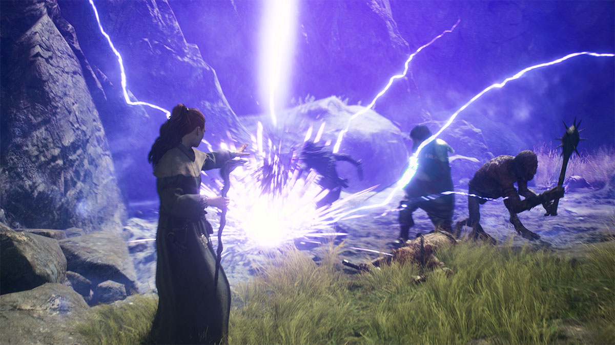 A Mage casting a lightning spell in Dragon's Dogma 2