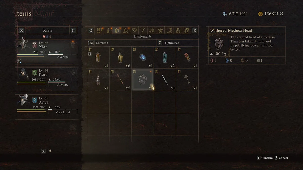 The Withered Medusa Head item in Dragon's Dogma 2