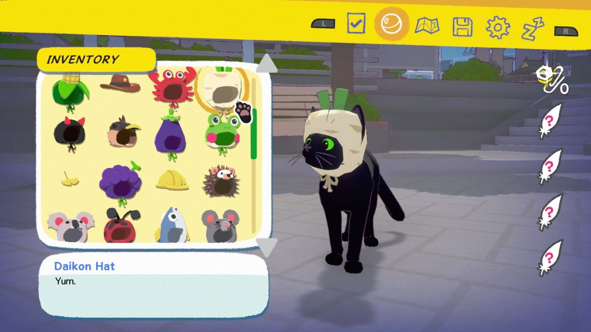 Hat options in Little Kitty, Big City