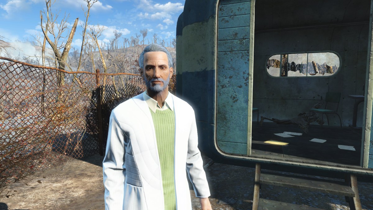 The Father from the Institute posing during the day.