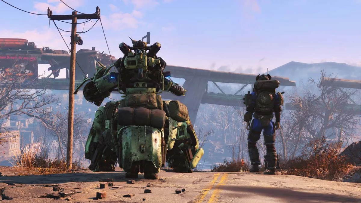 Walking alongside a robot in Fallout 76