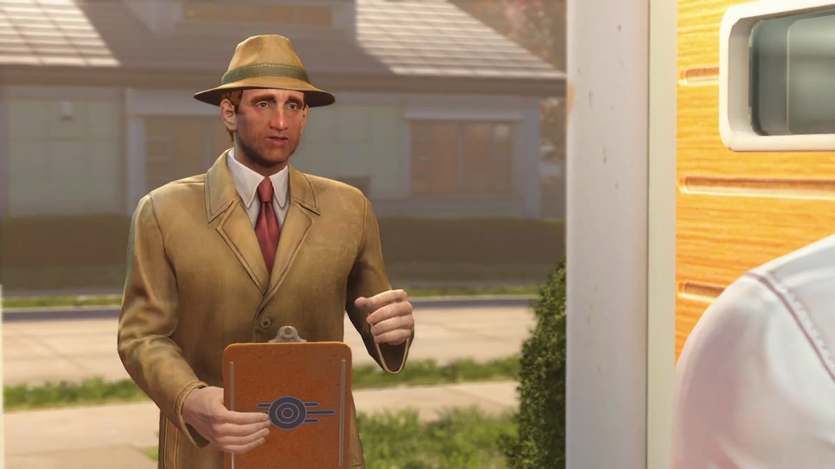 Vault-Tec salesman from opening cinematic in Fallout 4.