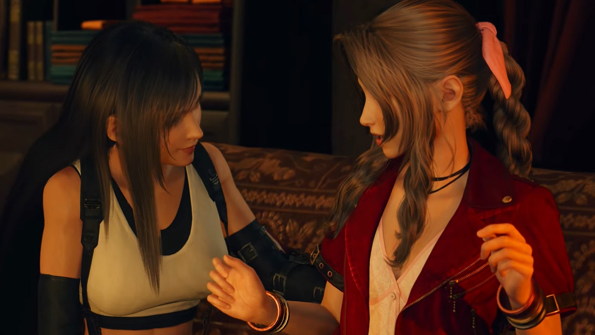 Tifa and Aerith on a couch