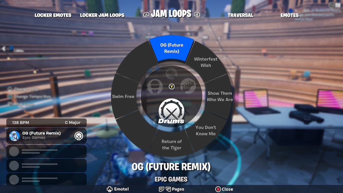 Jam wheel with song options