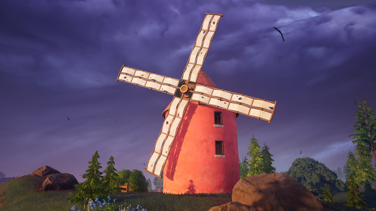 Fortnite red and white windmill landmark