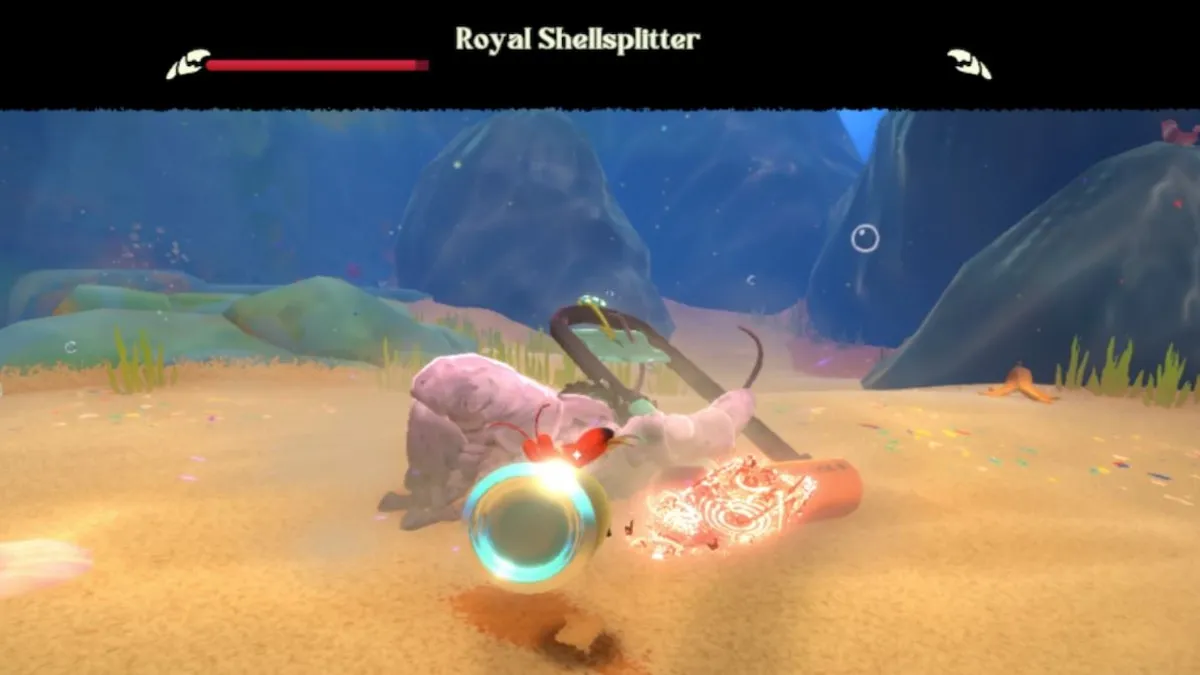 Royal Shellsplitter griff taumelnd in den Schatz einer anderen Krabbe