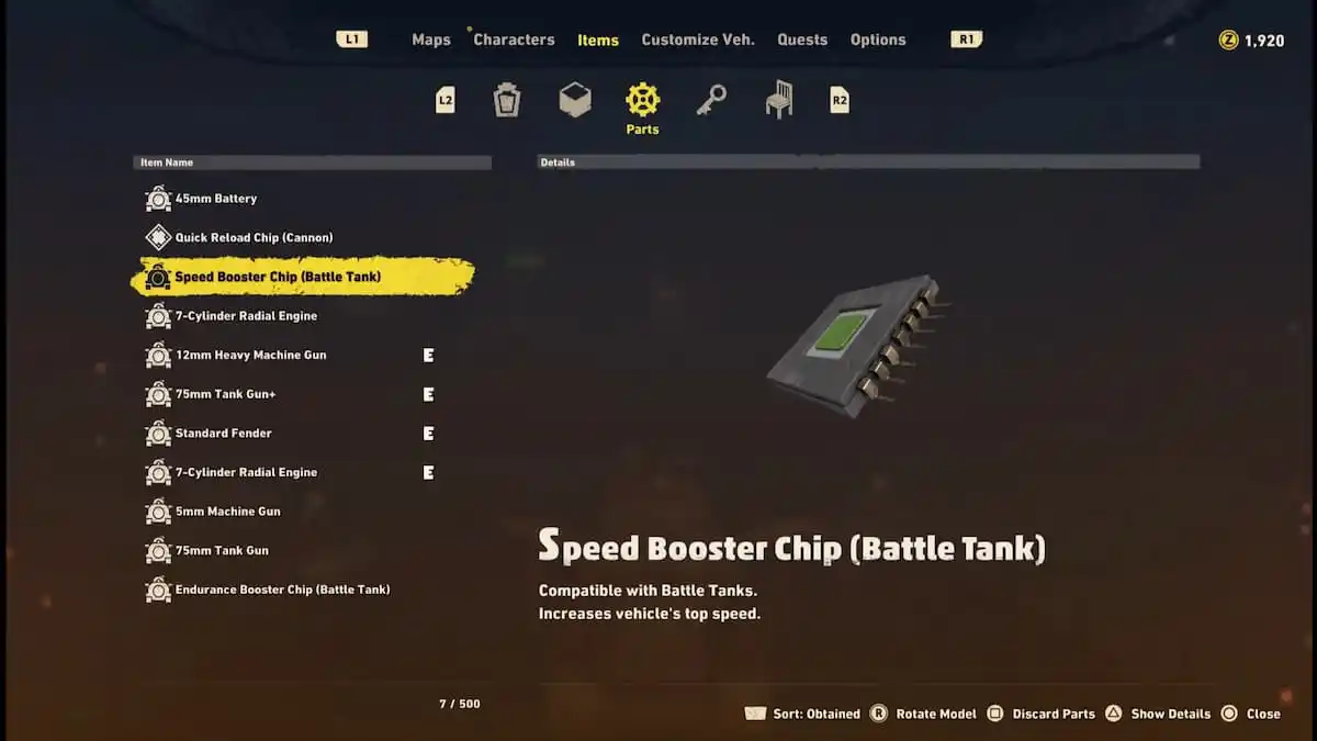 Speed Booster Chip in Sand Land