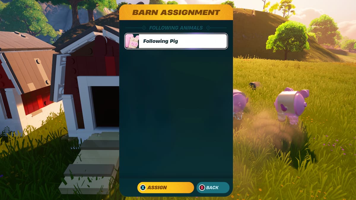 Assigning animals to a Barn, following pig