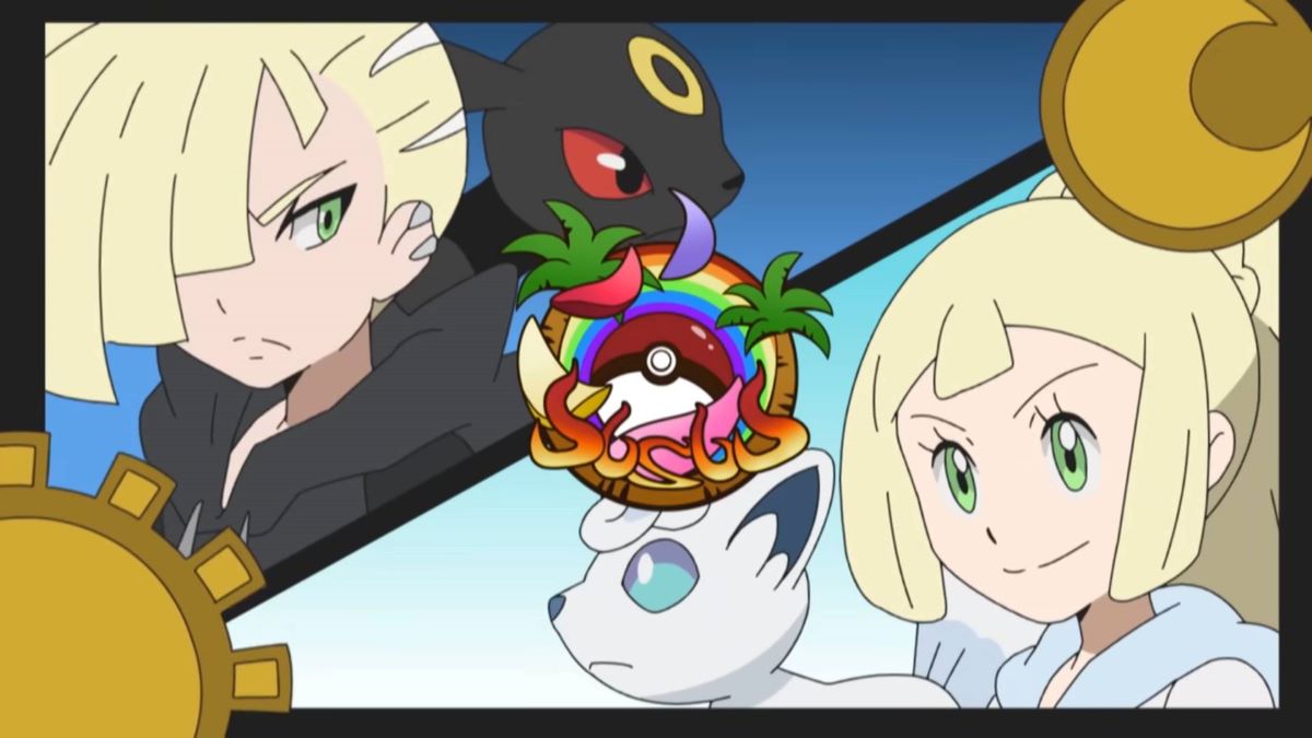 Gladion vs. Lillie w anime Pokemon