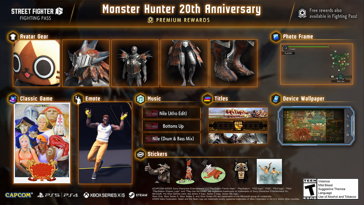official poster with all new content and rewards for the Monster Hunter anniversary