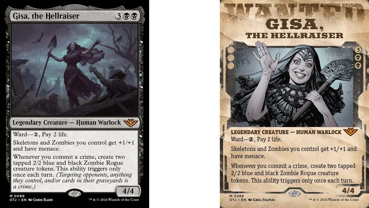 Gisa, the Hellraiser card art variants in MtG