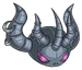 Dark steel helmet with spikey horns