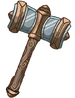 A hammer with wooden handle