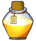 Gold potion with a cork in it
