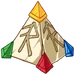 Colorful prism with rune signs on it