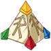 Colorful prism with rune signs on it