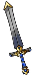 Sword with gold and blue handle