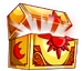 Red and gold treasure chest opening