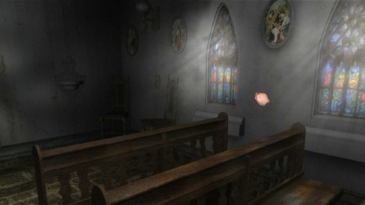 Inside of an empty church in Scrathes