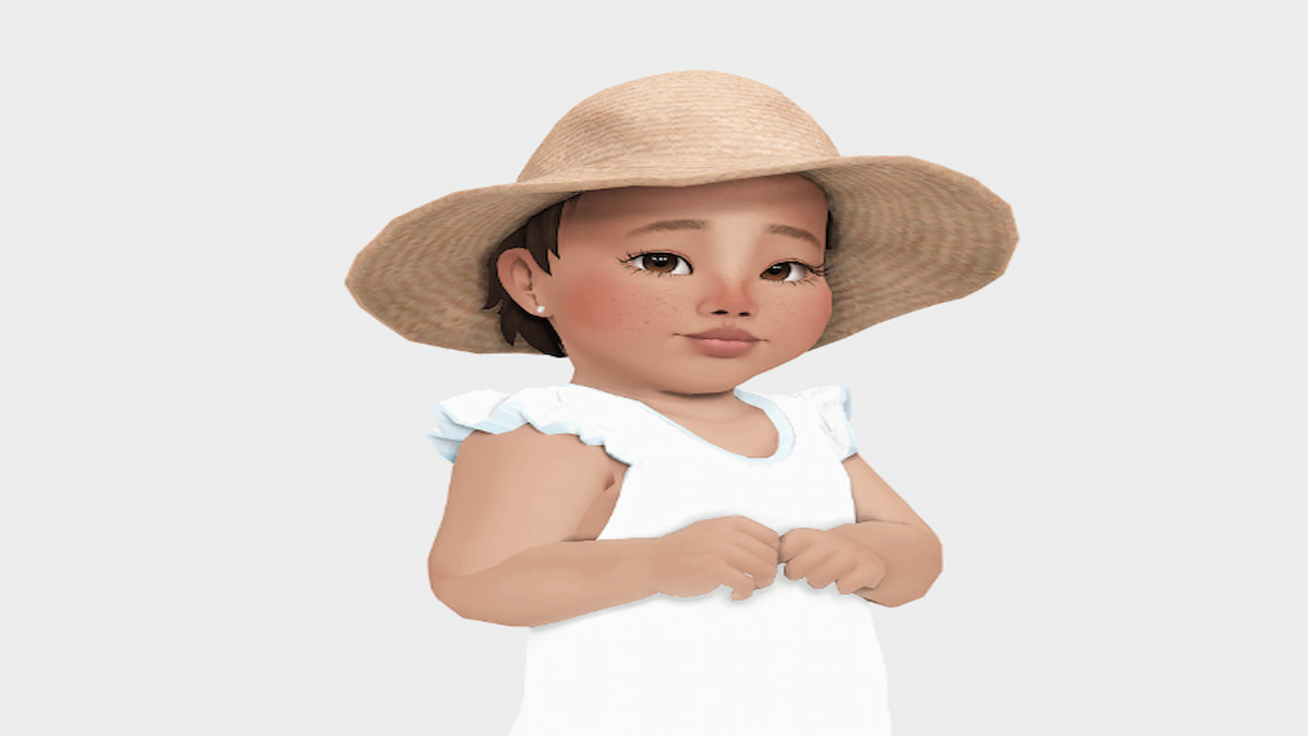 infant wearing sunhat 