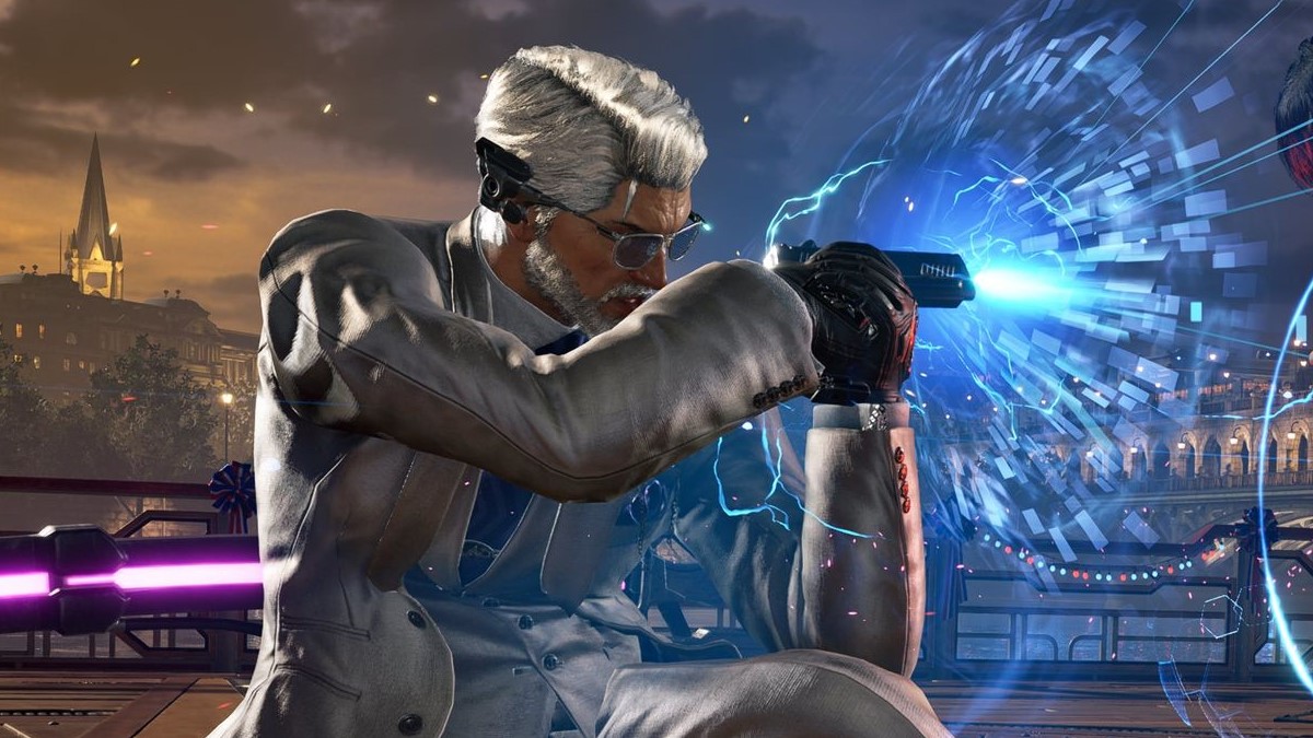 Victor firing weapon in Tekken 8