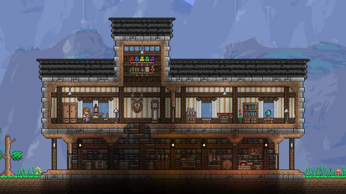 The Guide's House design in Terraria