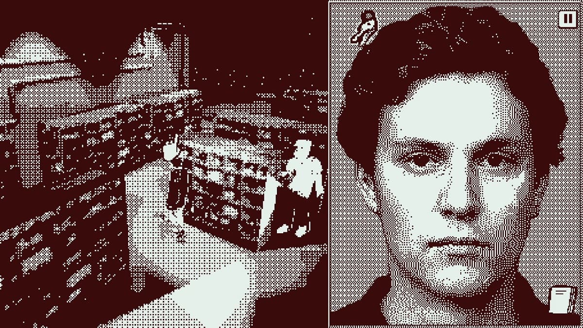 An image inside a store and the close up of a face next to it in Who Is Lila? 