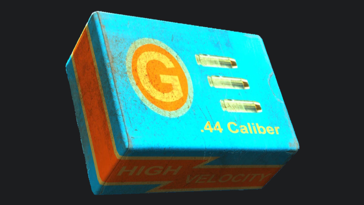 A box of .44 caliber ammo in Fallout 4.