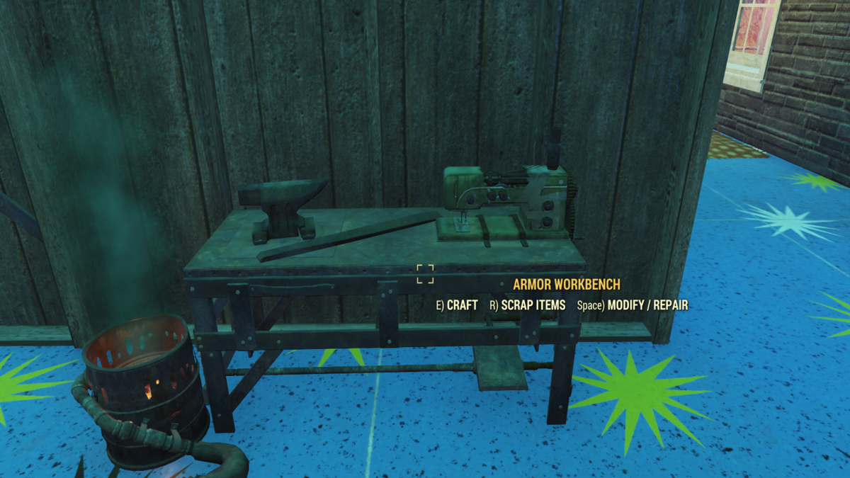 Fallout 76のキャンプのアーマー作業台
