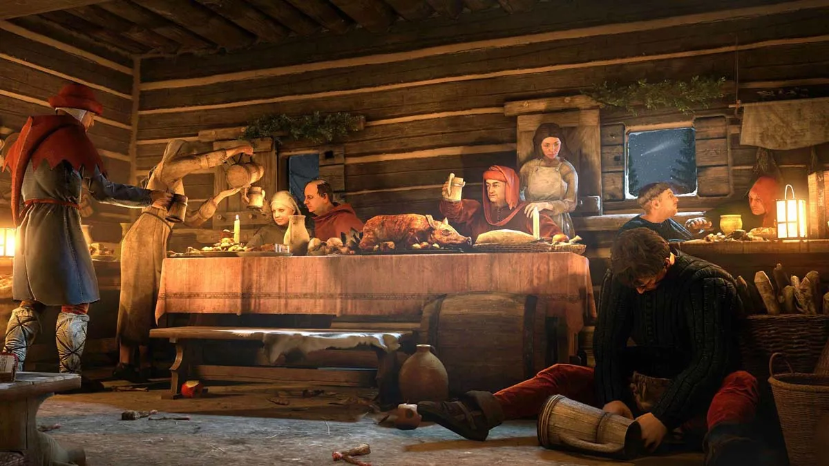 Drunk people in the tavern in Kingdom Come: Deliverance