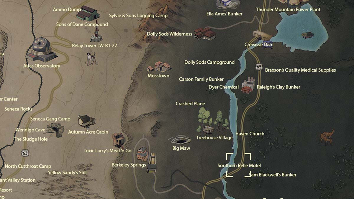 Southern Belle Motel Location in Fallout 76