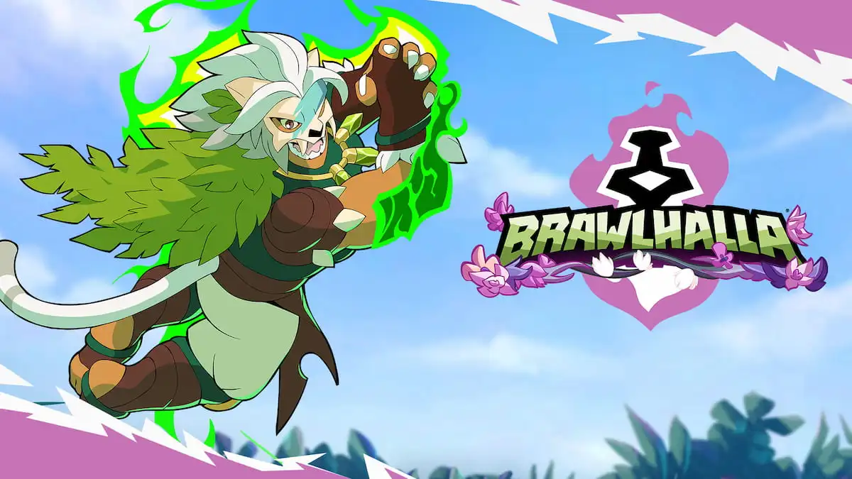 Official cover for Brawlhalla with character leaping
