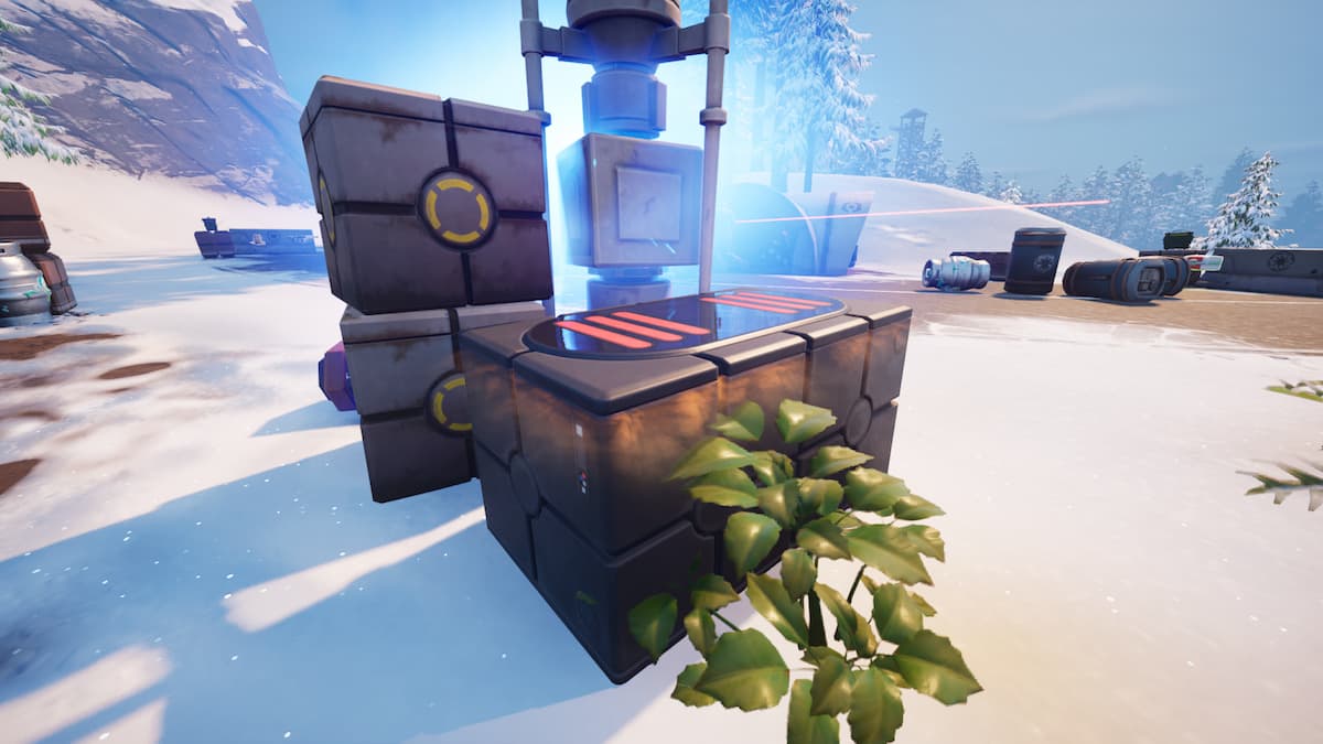 Imperial chest at a roadblock location in Fortnite