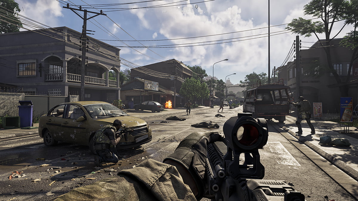 PMC operators fighting in a city in Gray Zone Warfare